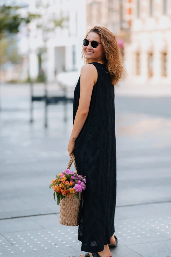 SUKIENKA MAXI SOLE - BAWEŁNA HAFTOWANA