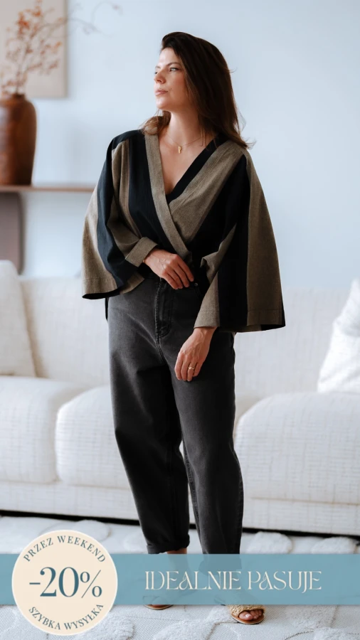 Kimono / Koszula Kimonowa – CIEMNE PASY