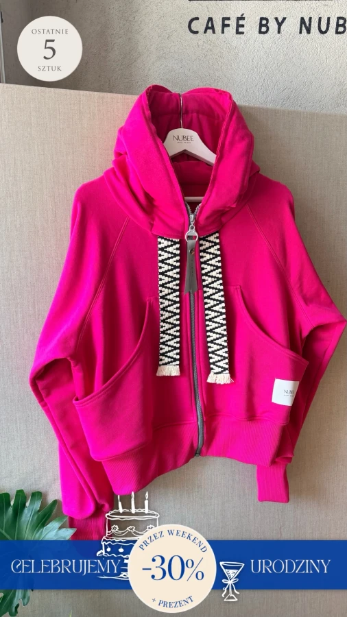 BLUZA KANG00 KRÓTKA - FUKSJA