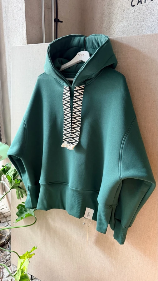 BLUZA KAPTUR ZERAYA SOTE - FOREST