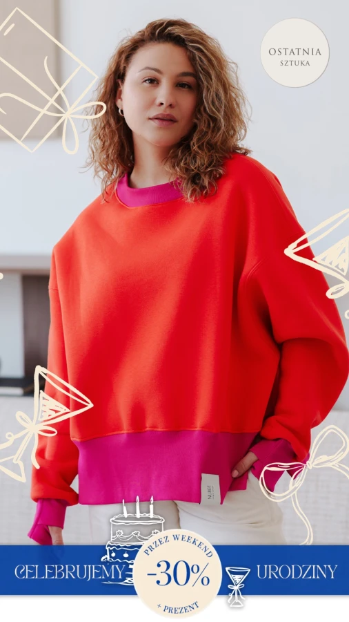 BLUZA ANA ORANGE + FUKSJA