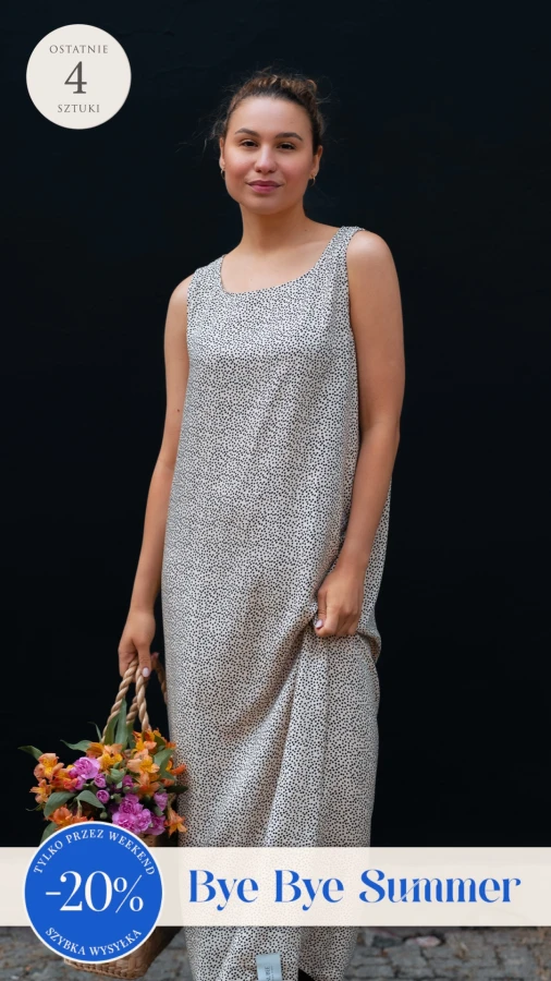SUKIENKA MAXI SOLE - GROSZKI CREAM