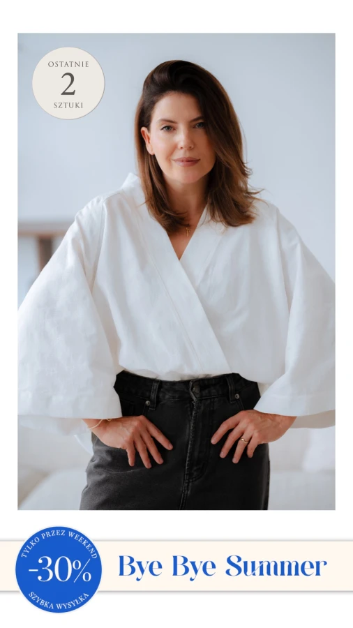 Kimono / Koszula Kimonowa – BIAŁY TKANY ŻAKARD
