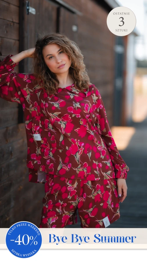 BLUZA KOSZULOWA FIKA WISKOZA FUKSJOWE OGRODY