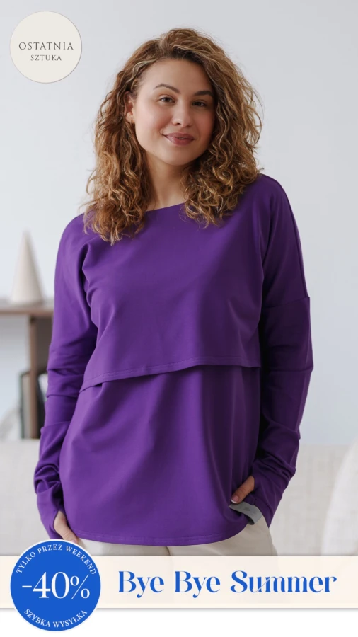 JUSIA LONGSLEEVE DO KARMIENIA MLECZNY FIOLET