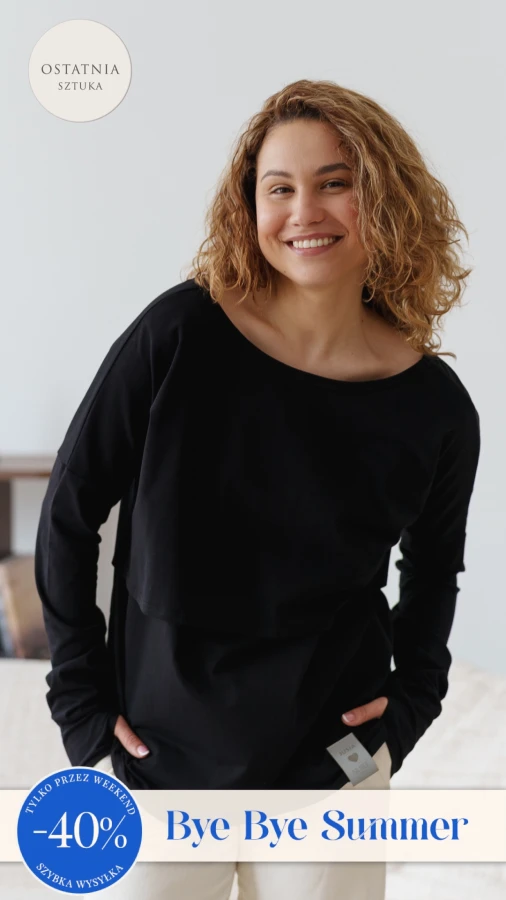 JUSIA LONGSLEEVE DO KARMIENIA CZARNY