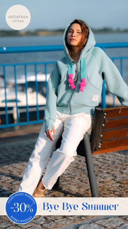 BLUZA KANG00 KRÓTKA - AQUA