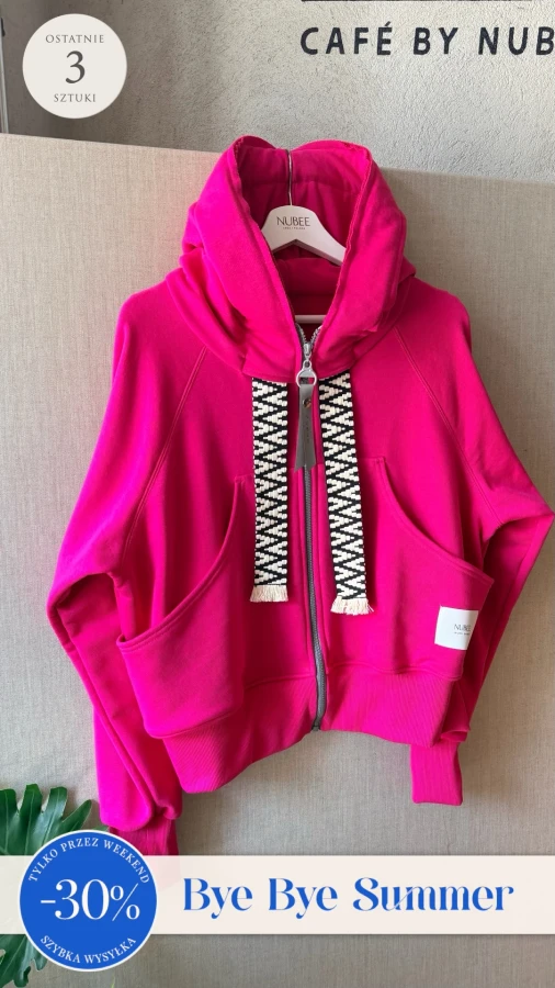 BLUZA KANG00 KRÓTKA - FUKSJA