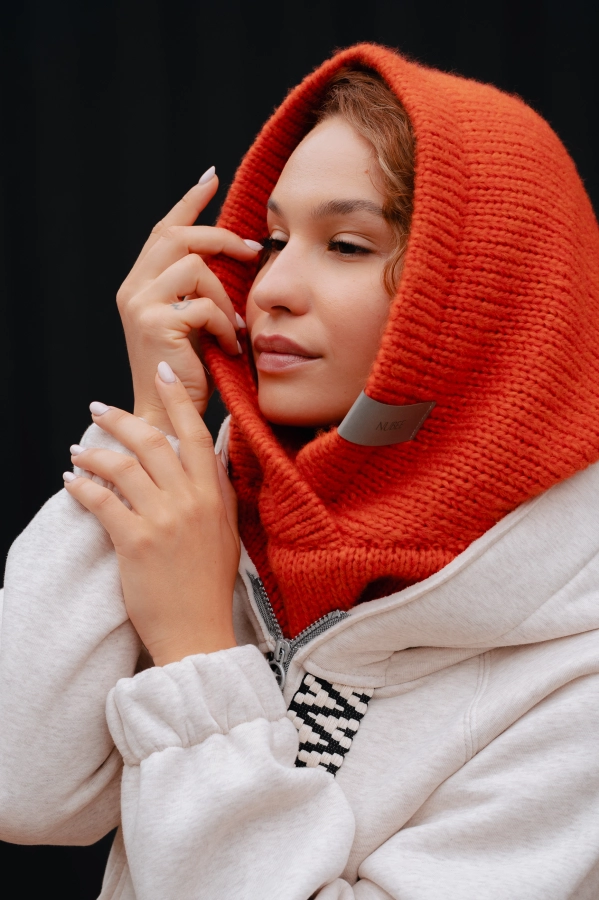 KOMIN Z KAPTUREM -BALACLAVA/AUTUMN ORANGE 