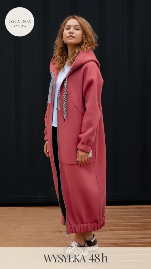 BLUZA MAXI/PŁASZCZ KANG00 - DUSTY CEDAR