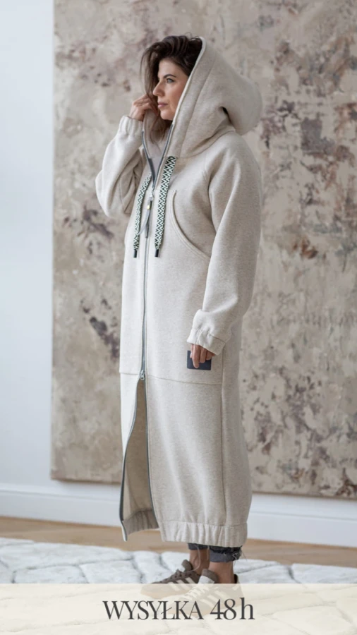 BLUZA MAXI/PŁASZCZ KANG00 - LATTE MELAGNE