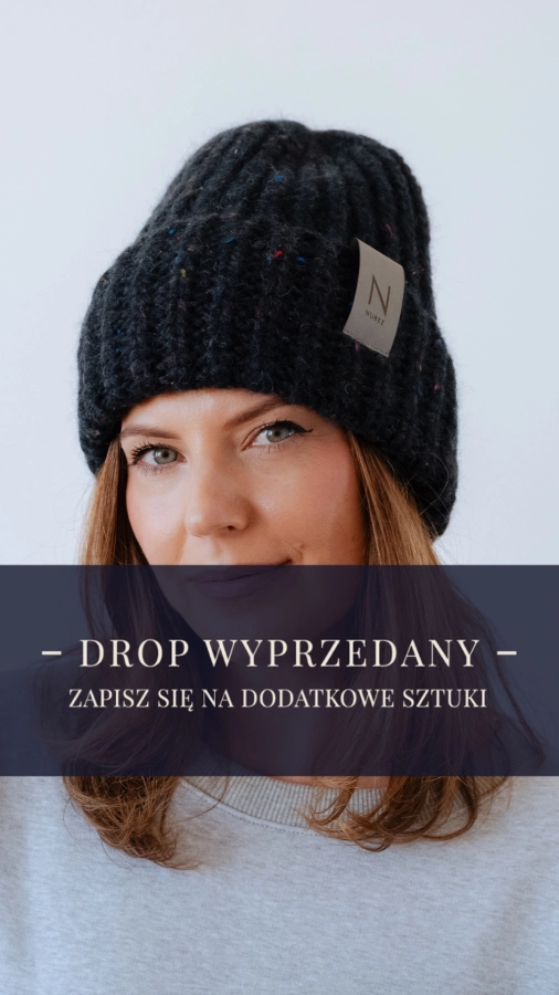 CZAPKA BEENEE / ALAPAKA - ANTRACYTOWY MELANŻ