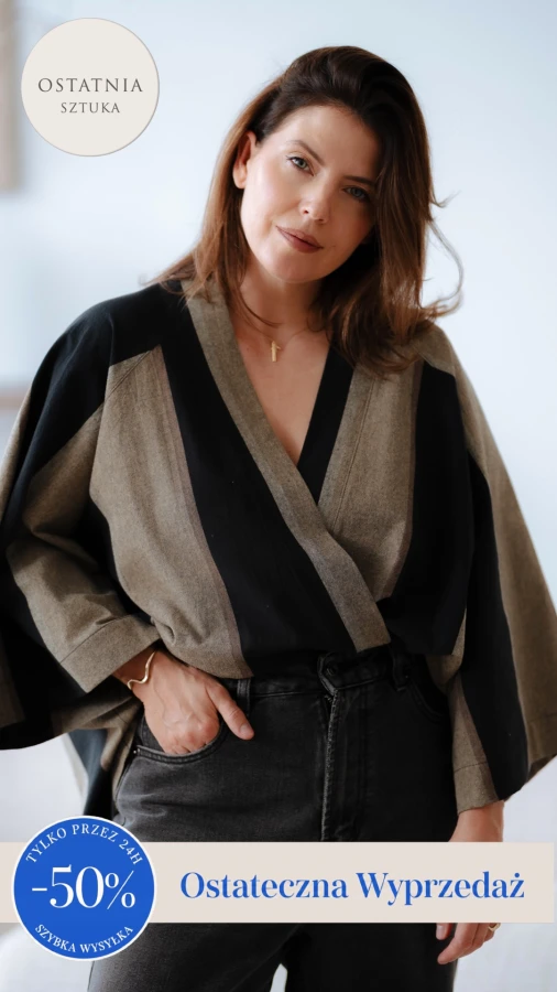 Kimono / Koszula Kimonowa – CIEMNE PASY