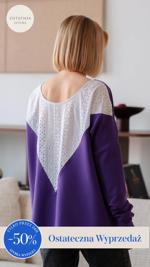 JUSIA LONGSLEEVE FIOLET KORONKA 