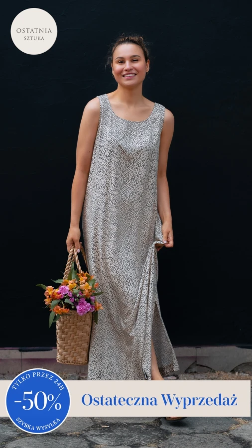 SUKIENKA MAXI SOLE - GROSZKI CREAM