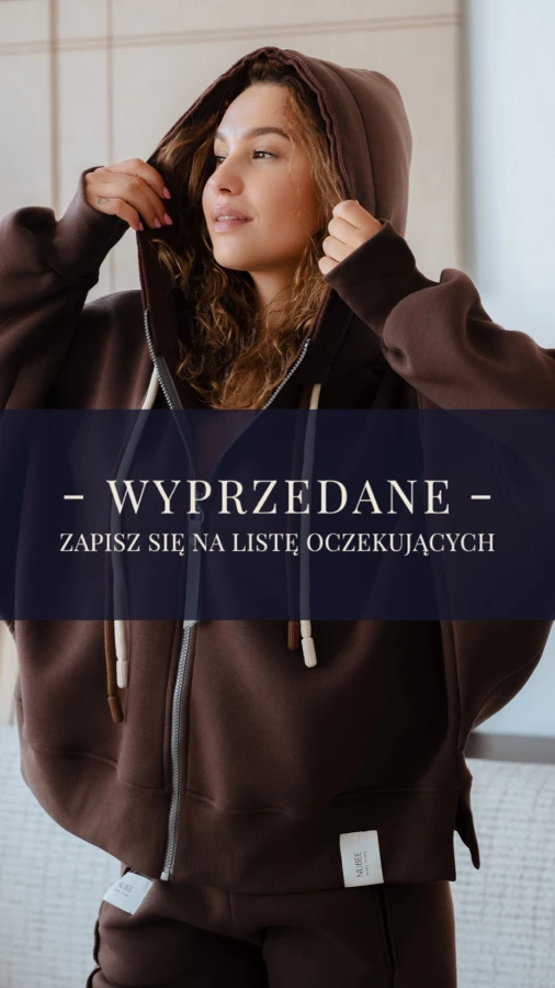  BLUZA NIETOPERZ ROZPINANA - JESIENNA CZEKOLADA