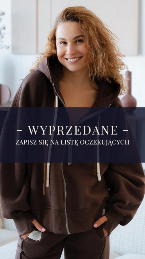  BLUZA NIETOPERZ ROZPINANA - JESIENNA CZEKOLADA