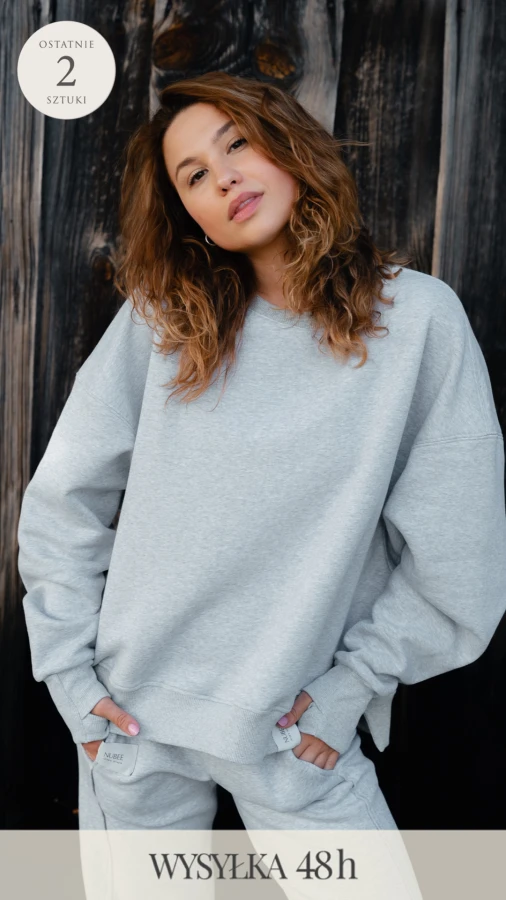 BLUZA LOVE SZARY MELANGE