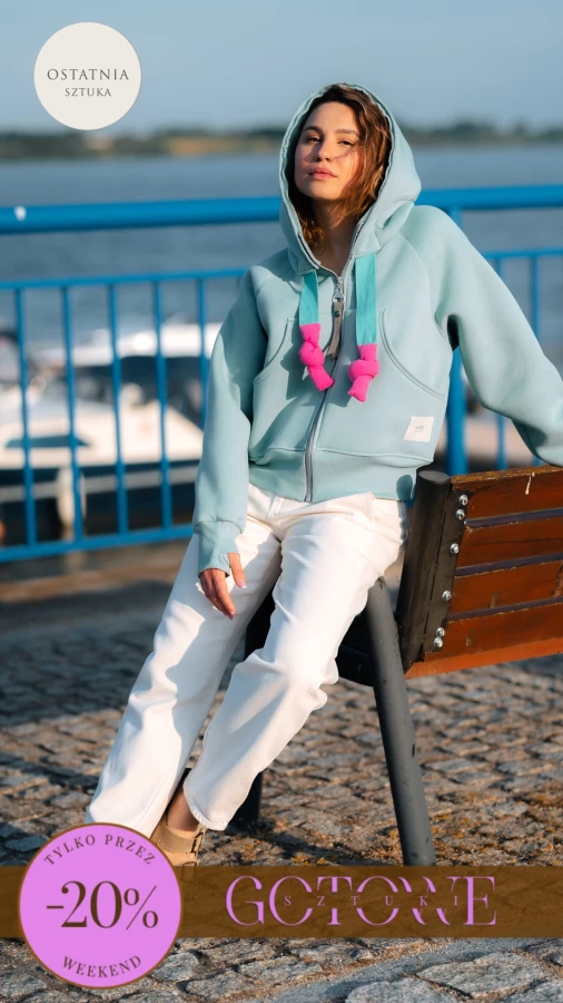 BLUZA KANG00 KRÓTKA - blue surf