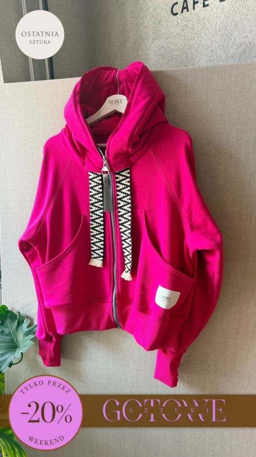 BLUZA KANG00 KRÓTKA - FUKSJA
