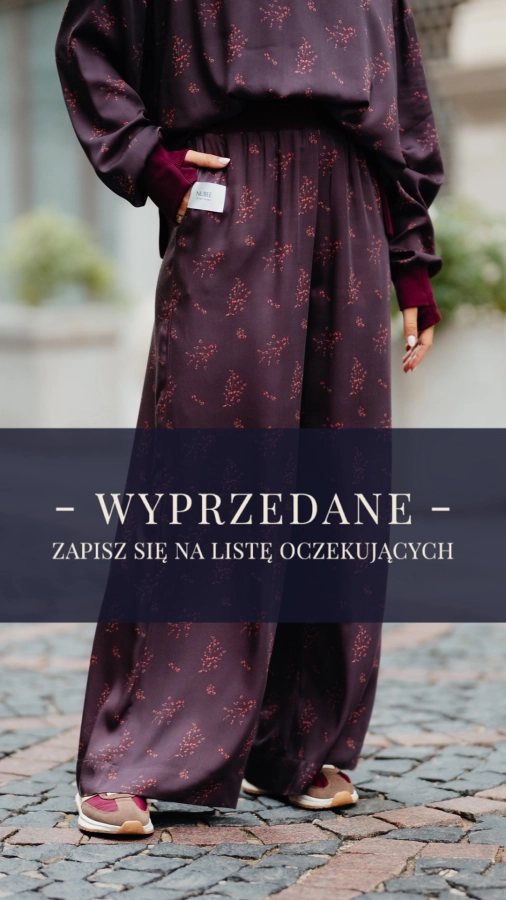 SZEROKIE SPODNIE NUBISY - WISKOZA GAŁĄZKI MAGNOLII