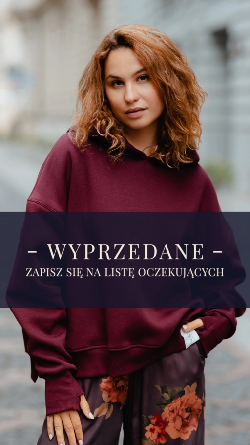 BLUZA LOVE Z KAPTUREM WINO