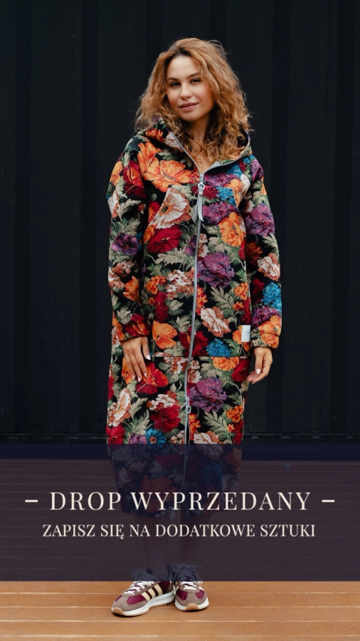 BLUZA MAXI/PŁASZCZ KANG00 - ŻAKARD KWIATY