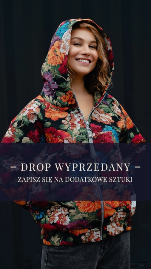 KURTKA / BOMBERKA KANG00 GUMA - ŻAKARD KWIATY