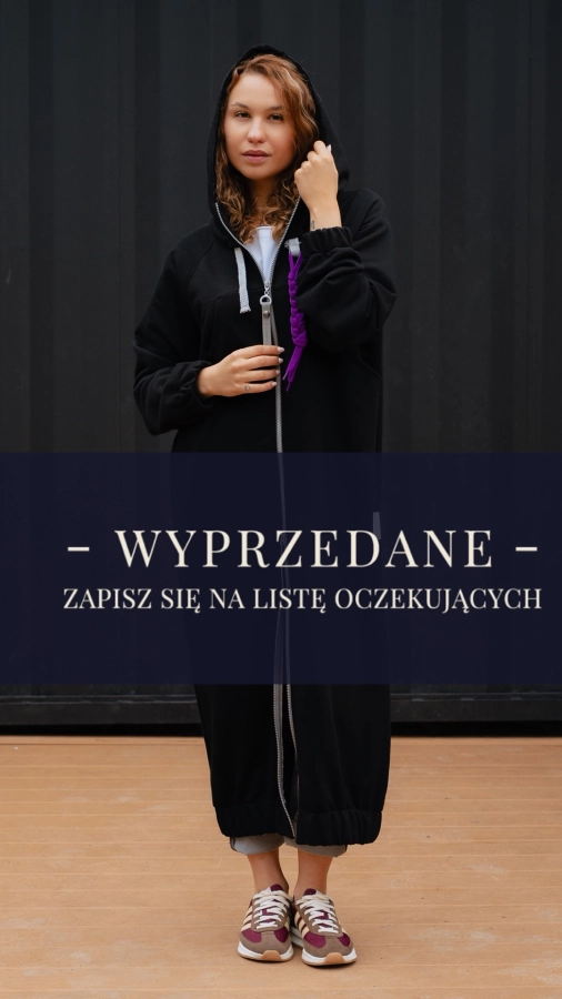 BLUZA MAXI/PŁASZCZ KANG00 - CZARNY