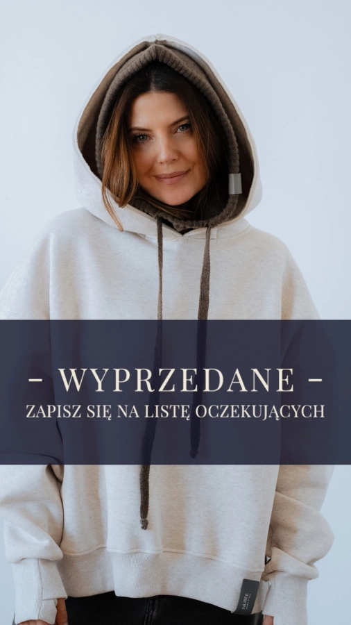 BLUZA LOVE Z KAPTUREM LATTE MELANGE