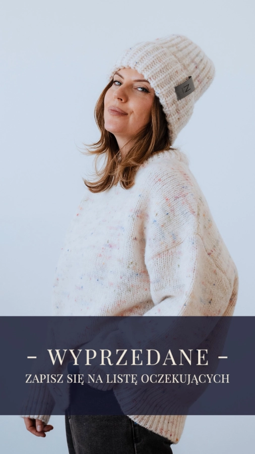 SWETER PREMIUM CREAM MELANGE - ALPACA I WEŁNA
