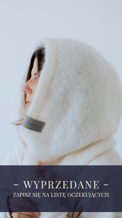 KOMIN Z KAPTUREM -BALACLAVA / MOHER CREAM