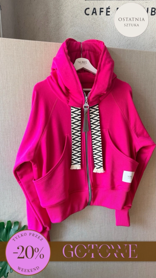 BLUZA KANG00 KRÓTKA - FUKSJA
