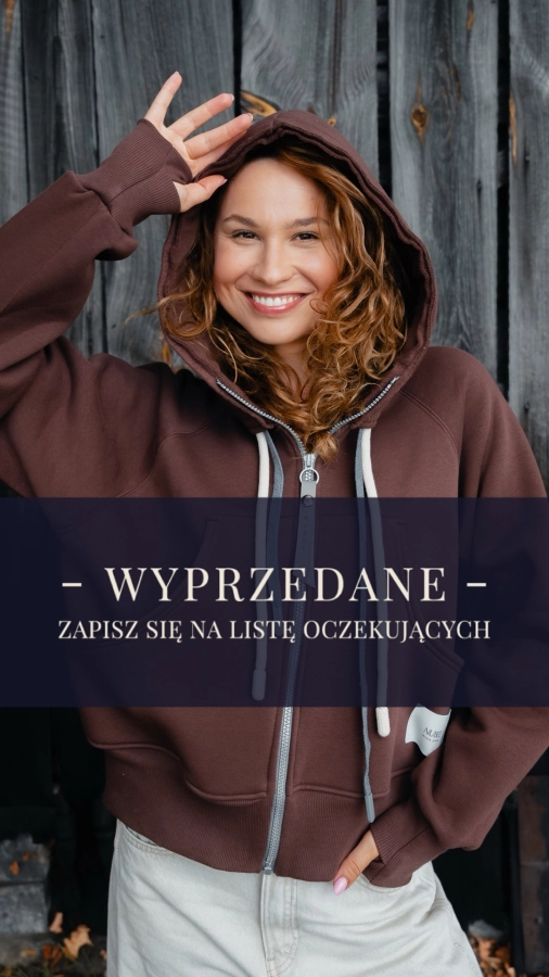 BLUZA KANG00 KRÓTKA - CZEKOLADOWY BRĄZ