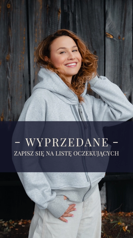 BLUZA KANG00 KRÓTKA - SZARY MELANŻ