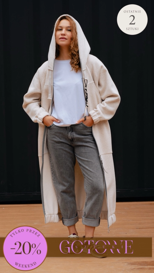 BLUZA MAXI/PŁASZCZ KANG00 - LATTE MELAGNE