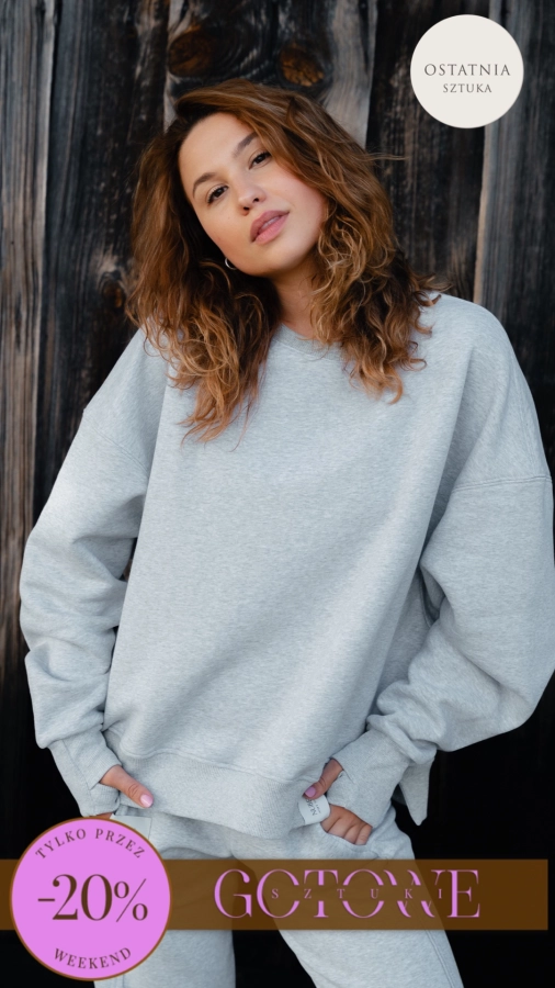 BLUZA LOVE SZARY MELANGE