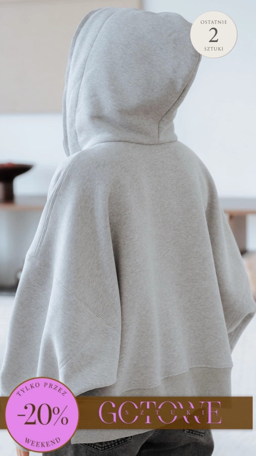  BLUZA NIETOPERZ ROZPINANA - SZARY MELANŻ