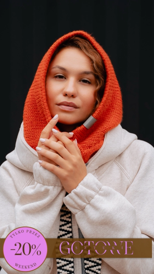 KOMIN Z KAPTUREM -BALACLAVA/AUTUMN ORANGE 