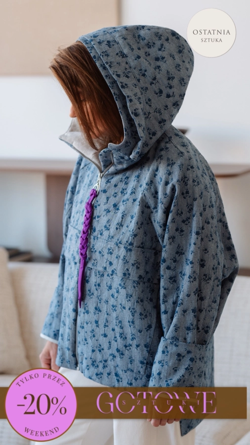 WIOSENNA KURTKA HOOBEE DENIM JASNY
