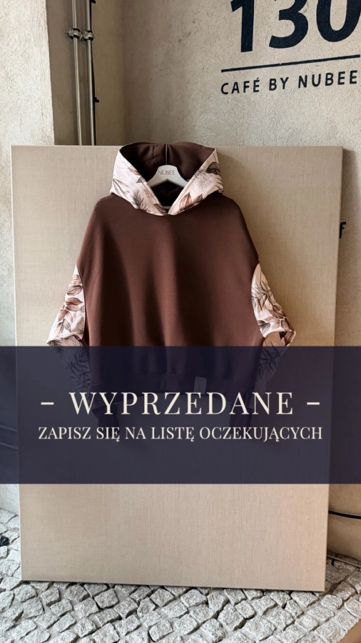  Bluza LOVE z kapturem + kwieciste detale dzianina